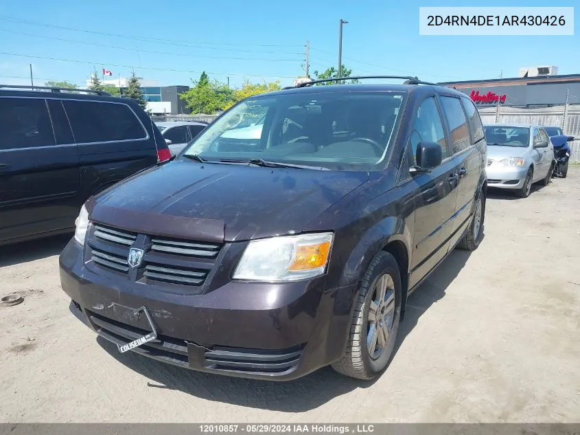 2D4RN4DE1AR430426 2010 Dodge Grand Caravan Se