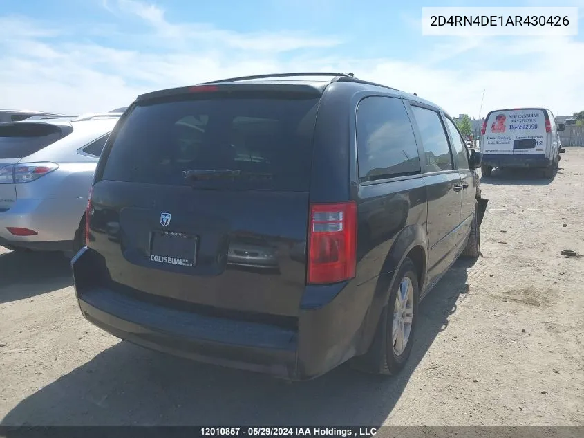 2010 Dodge Grand Caravan Se VIN: 2D4RN4DE1AR430426 Lot: 12010857