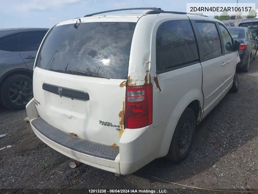 2010 Dodge Grand Caravan VIN: 2D4RN4DE2AR106157 Lot: 12013238