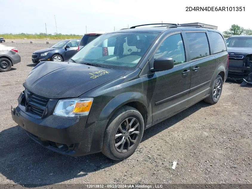 2010 Dodge Grand Caravan Se VIN: 2D4RN4DE6AR101351 Lot: 12013932