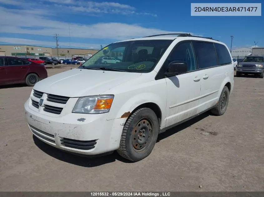 2010 Dodge Grand Caravan Se VIN: 2D4RN4DE3AR471477 Lot: 12015532