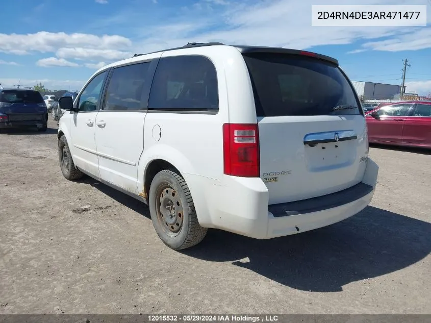 2010 Dodge Grand Caravan Se VIN: 2D4RN4DE3AR471477 Lot: 12015532