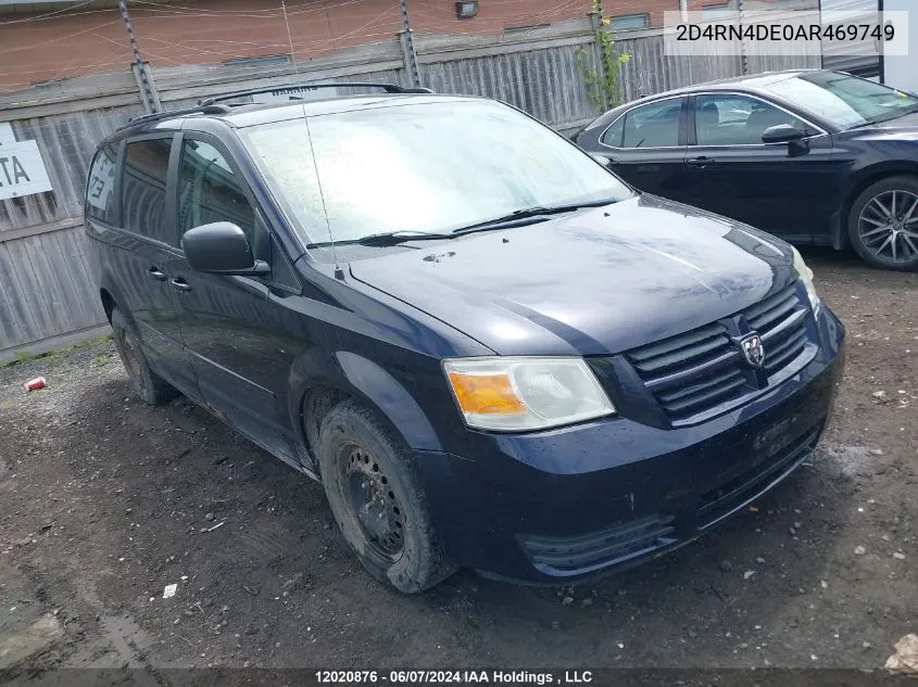 2010 Dodge Grand Caravan Se VIN: 2D4RN4DE0AR469749 Lot: 12020876