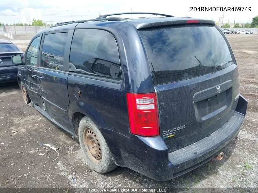 2010 Dodge Grand Caravan Se VIN: 2D4RN4DE0AR469749 Lot: 12020876