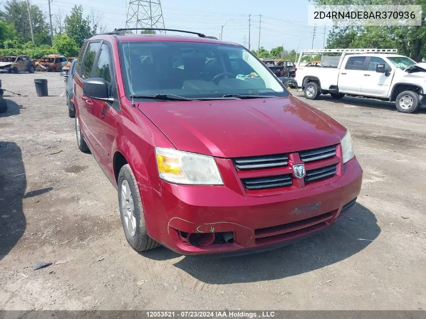 2010 Dodge Grand Caravan Se VIN: 2D4RN4DE8AR370936 Lot: 12053521