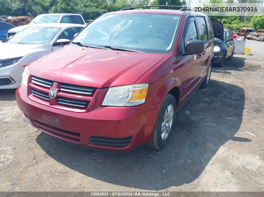 2010 Dodge Grand Caravan Se VIN: 2D4RN4DE8AR370936 Lot: 12053521