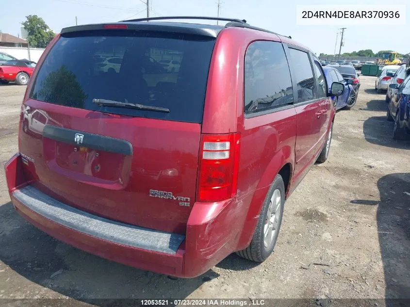 2010 Dodge Grand Caravan Se VIN: 2D4RN4DE8AR370936 Lot: 12053521