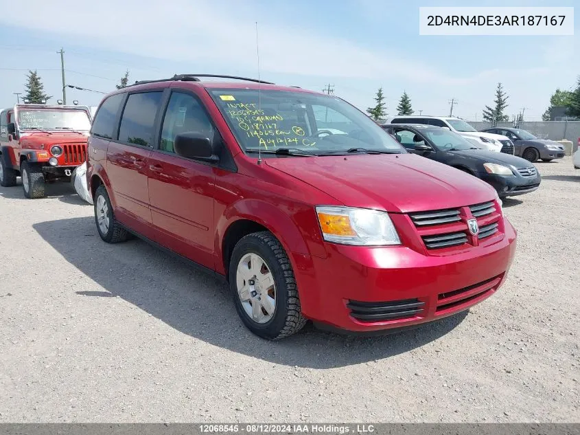 2010 Dodge Grand Caravan Se VIN: 2D4RN4DE3AR187167 Lot: 12068545