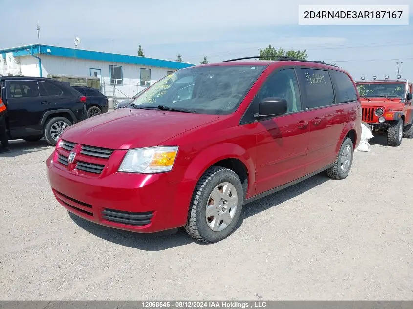 2010 Dodge Grand Caravan Se VIN: 2D4RN4DE3AR187167 Lot: 12068545