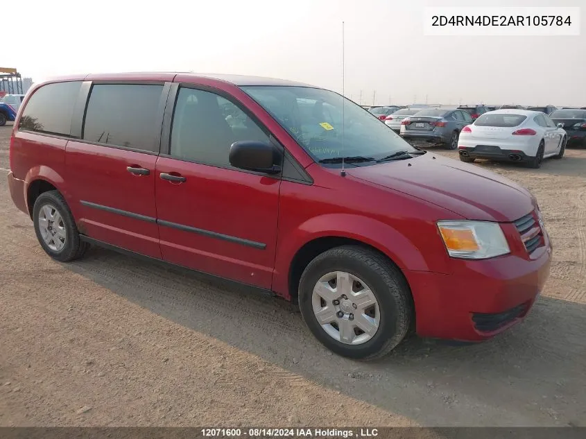 2010 Dodge Grand Caravan Se VIN: 2D4RN4DE2AR105784 Lot: 12071600