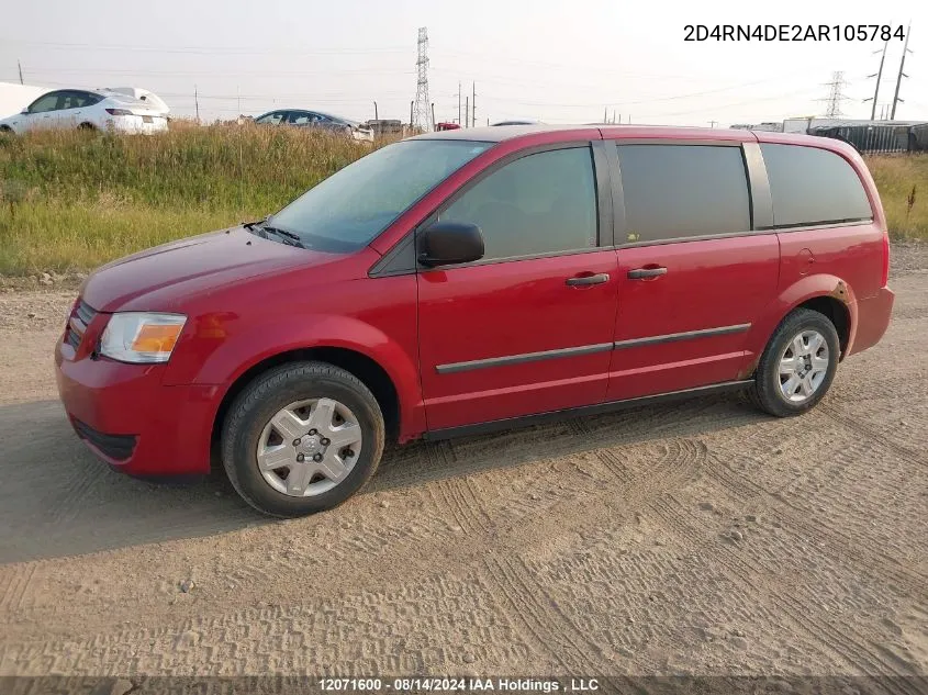 2010 Dodge Grand Caravan Se VIN: 2D4RN4DE2AR105784 Lot: 12071600