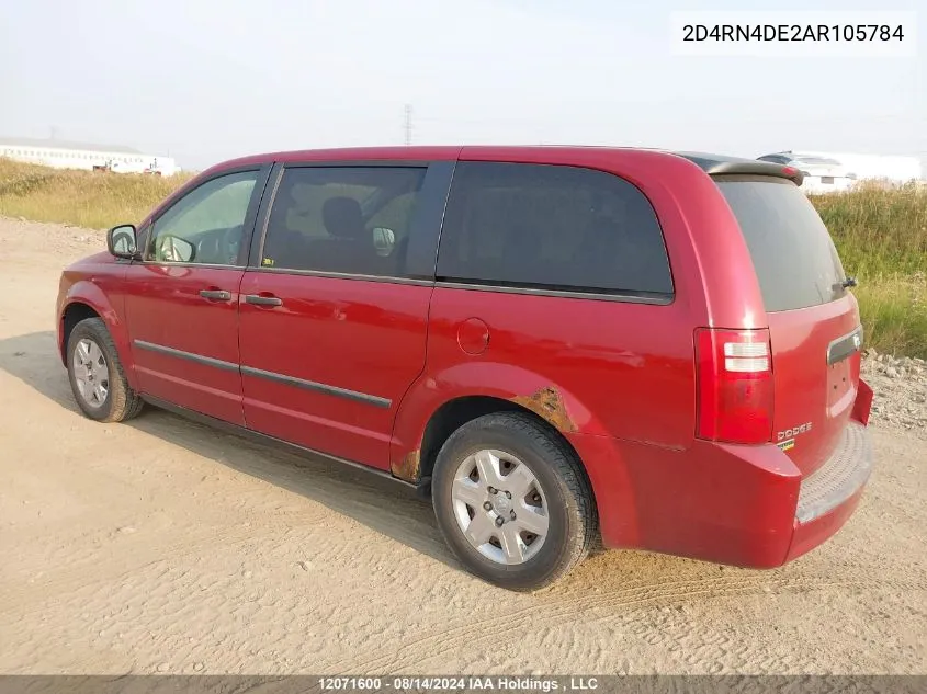 2010 Dodge Grand Caravan Se VIN: 2D4RN4DE2AR105784 Lot: 12071600