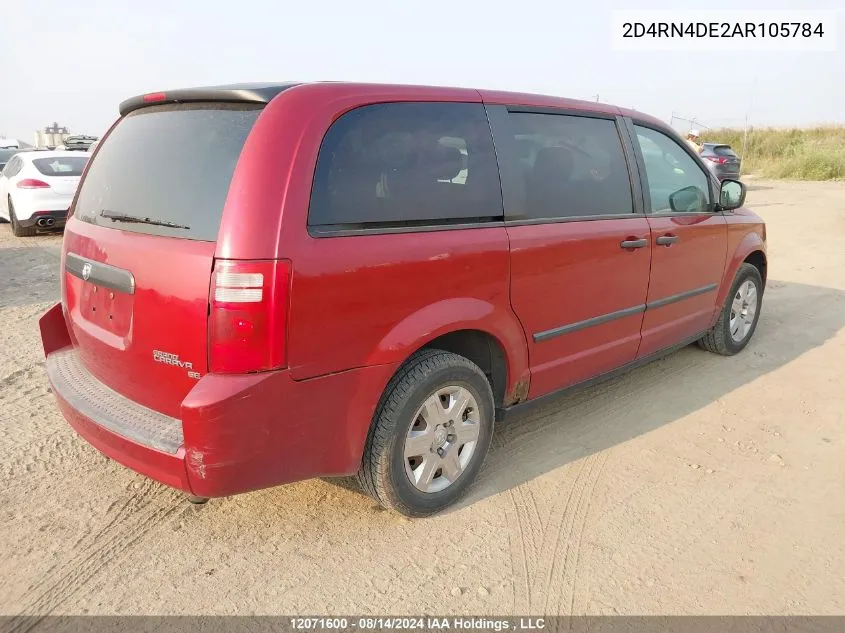 2010 Dodge Grand Caravan Se VIN: 2D4RN4DE2AR105784 Lot: 12071600