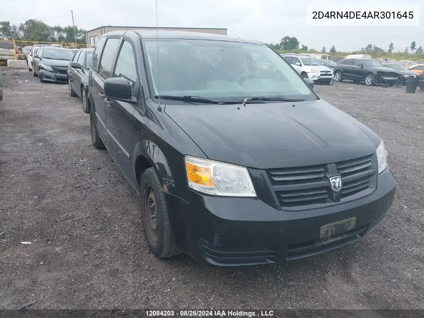 2010 Dodge Grand Caravan Se VIN: 2D4RN4DE4AR301645 Lot: 12084203