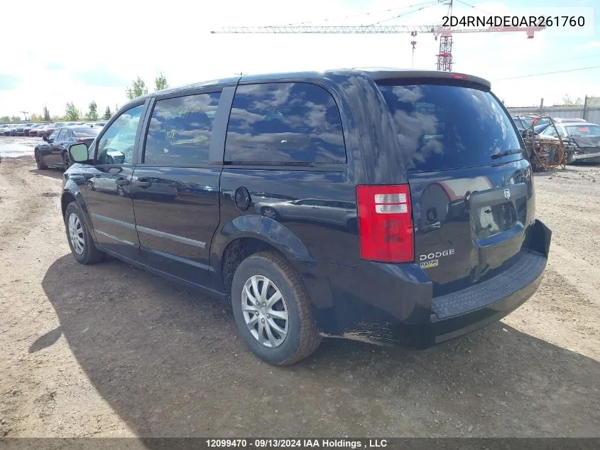 2D4RN4DE0AR261760 2010 Dodge Grand Caravan Se