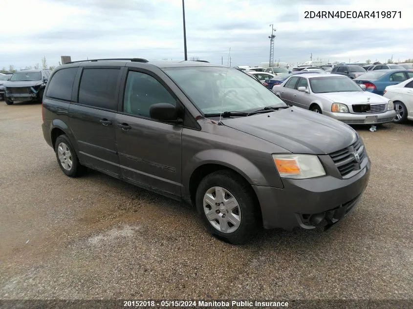 2010 Dodge Grand Caravan Se VIN: 2D4RN4DE0AR419871 Lot: 20152018