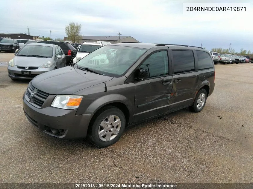 2010 Dodge Grand Caravan Se VIN: 2D4RN4DE0AR419871 Lot: 20152018