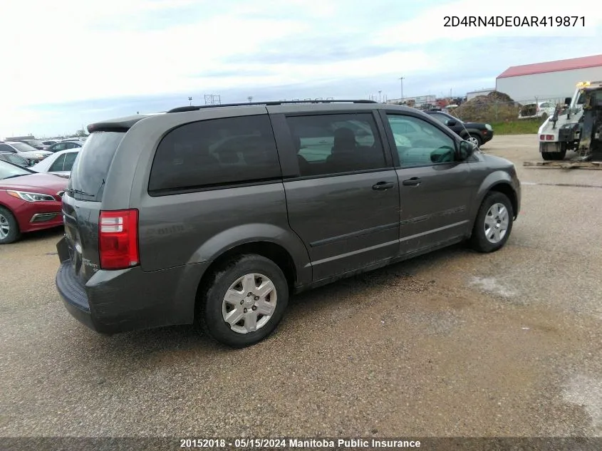 2010 Dodge Grand Caravan Se VIN: 2D4RN4DE0AR419871 Lot: 20152018