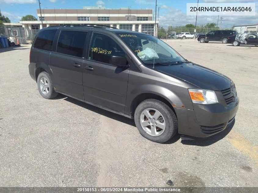 2010 Dodge Grand Caravan Se VIN: 2D4RN4DE1AR465046 Lot: 20158153