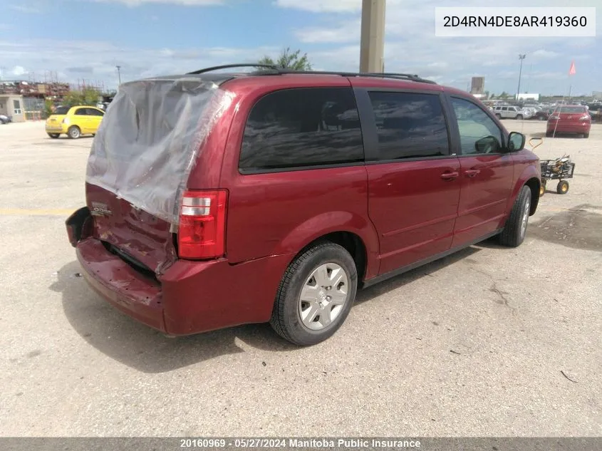 2D4RN4DE8AR419360 2010 Dodge Grand Caravan Se