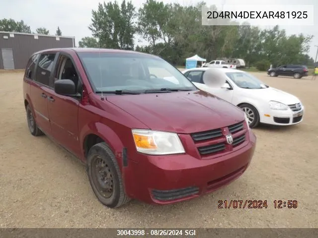 2010 Dodge Grand Caravan Se VIN: 2D4RN4DEXAR481925 Lot: 30043998