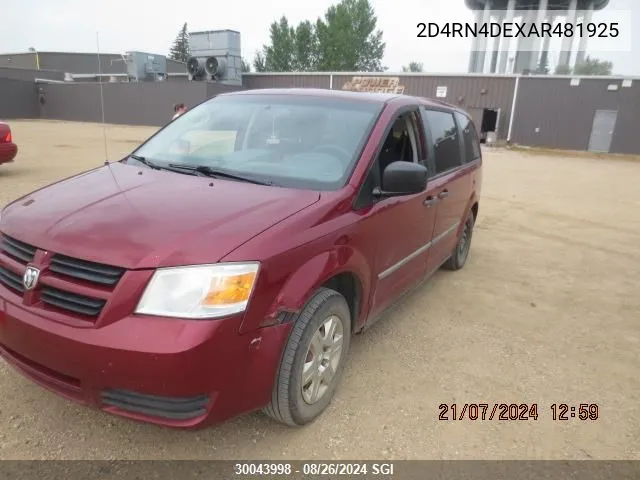 2010 Dodge Grand Caravan Se VIN: 2D4RN4DEXAR481925 Lot: 30043998