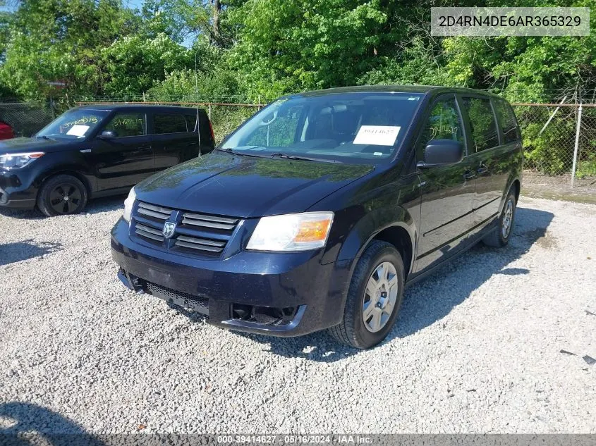 2010 Dodge Grand Caravan Se VIN: 2D4RN4DE6AR365329 Lot: 39414627