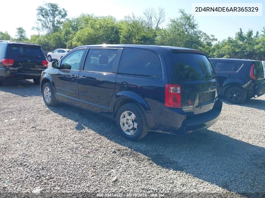 2010 Dodge Grand Caravan Se VIN: 2D4RN4DE6AR365329 Lot: 39414627