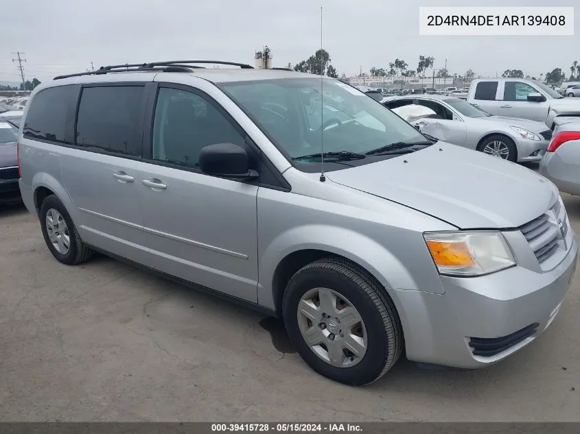 2010 Dodge Grand Caravan Se VIN: 2D4RN4DE1AR139408 Lot: 39415728