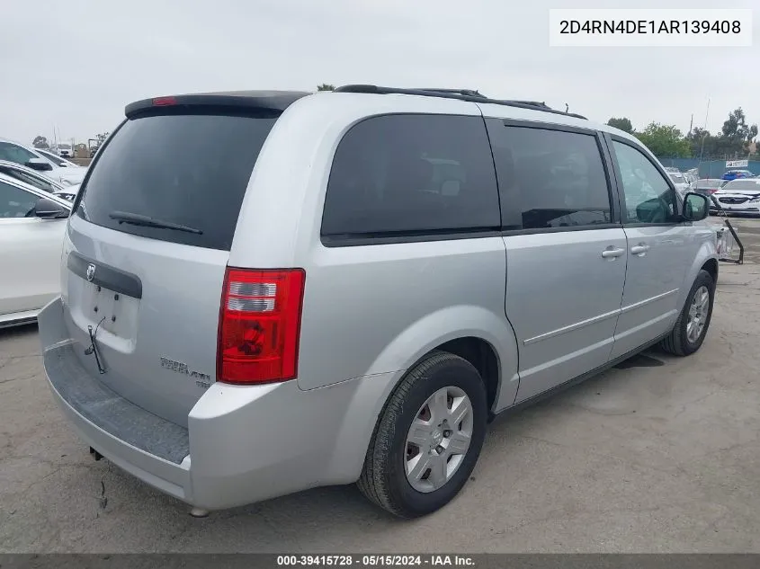 2010 Dodge Grand Caravan Se VIN: 2D4RN4DE1AR139408 Lot: 39415728