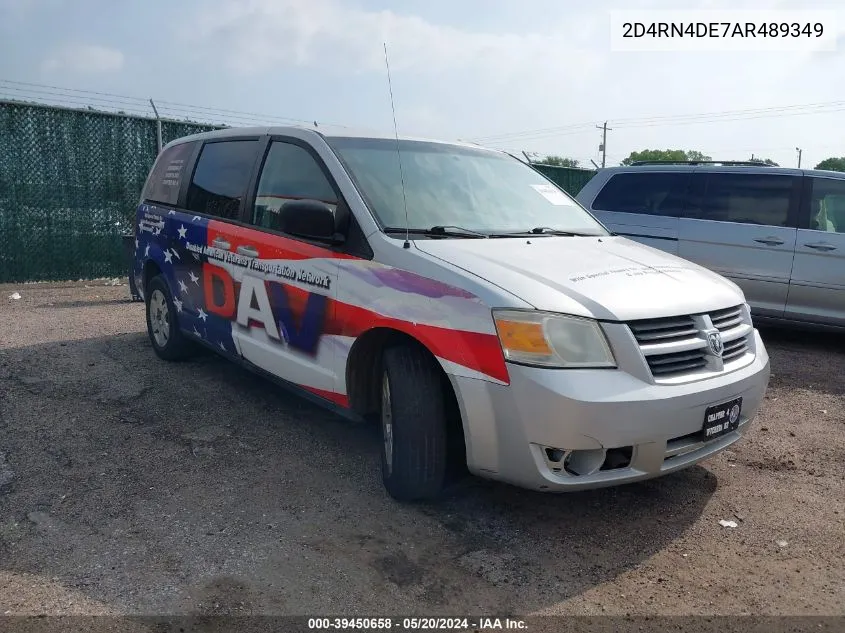 2010 Dodge Grand Caravan Se VIN: 2D4RN4DE7AR489349 Lot: 39450658