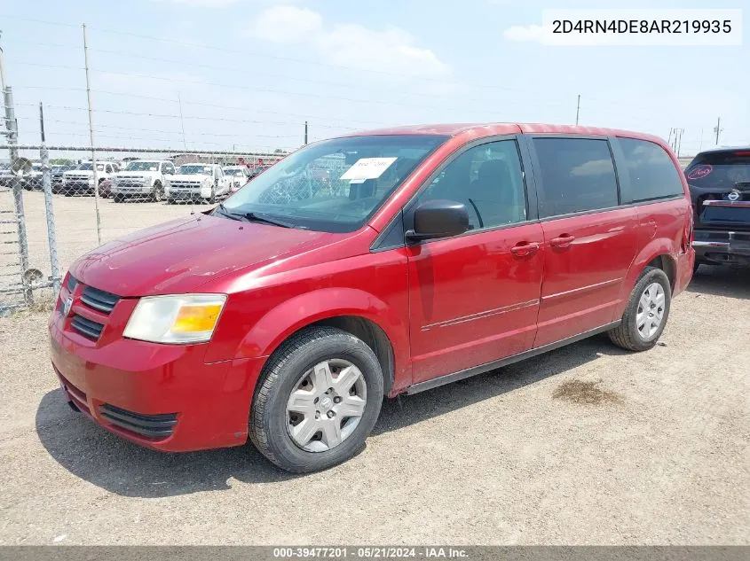 2010 Dodge Grand Caravan Se VIN: 2D4RN4DE8AR219935 Lot: 39477201