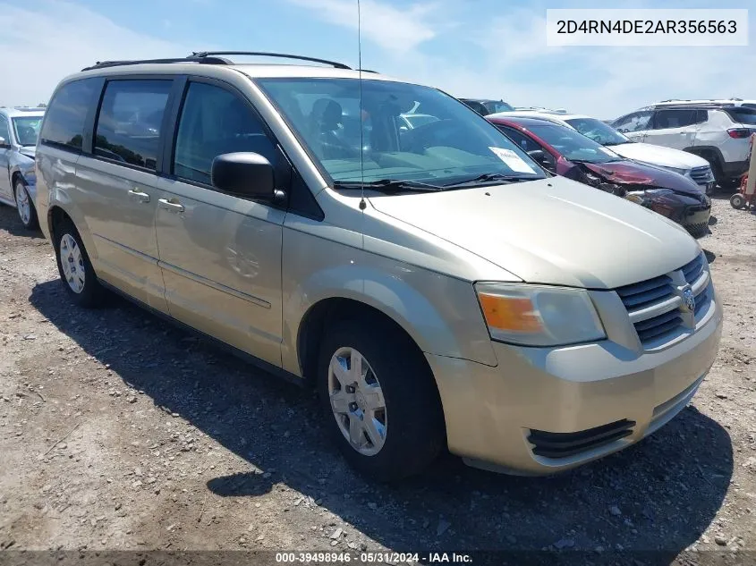 2010 Dodge Grand Caravan Se VIN: 2D4RN4DE2AR356563 Lot: 39498946