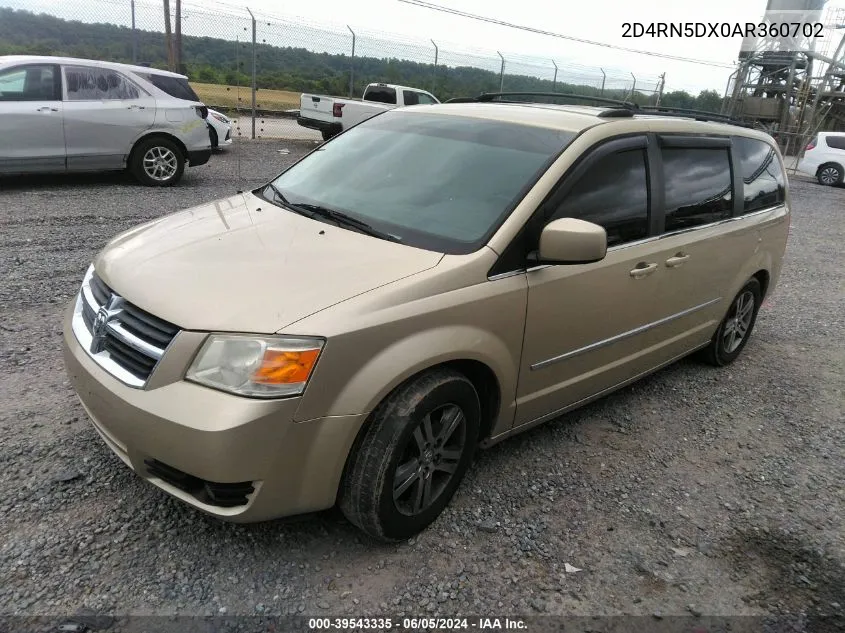 2010 Dodge Grand Caravan Sxt VIN: 2D4RN5DX0AR360702 Lot: 39543335