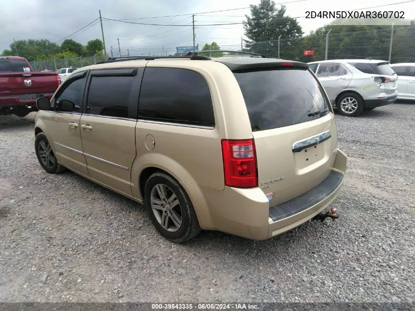 2010 Dodge Grand Caravan Sxt VIN: 2D4RN5DX0AR360702 Lot: 39543335