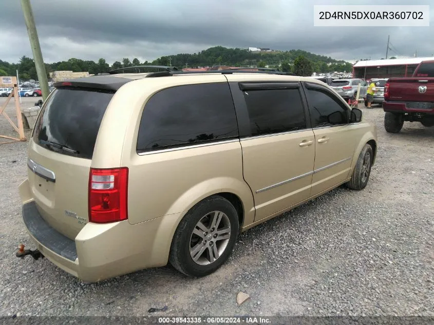 2010 Dodge Grand Caravan Sxt VIN: 2D4RN5DX0AR360702 Lot: 39543335