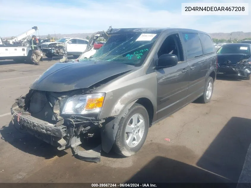 2010 Dodge Grand Caravan Se VIN: 2D4RN4DE0AR467208 Lot: 39567244