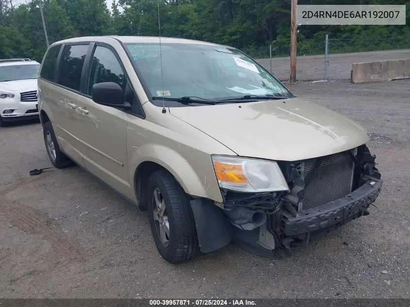 2D4RN4DE6AR192007 2010 Dodge Grand Caravan Se