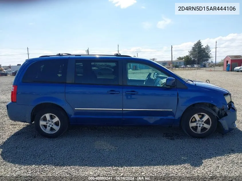 2010 Dodge Grand Caravan Sxt VIN: 2D4RN5D15AR444106 Lot: 40093241