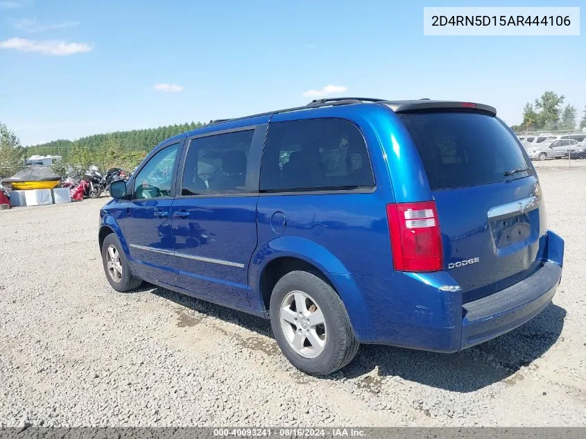 2010 Dodge Grand Caravan Sxt VIN: 2D4RN5D15AR444106 Lot: 40093241