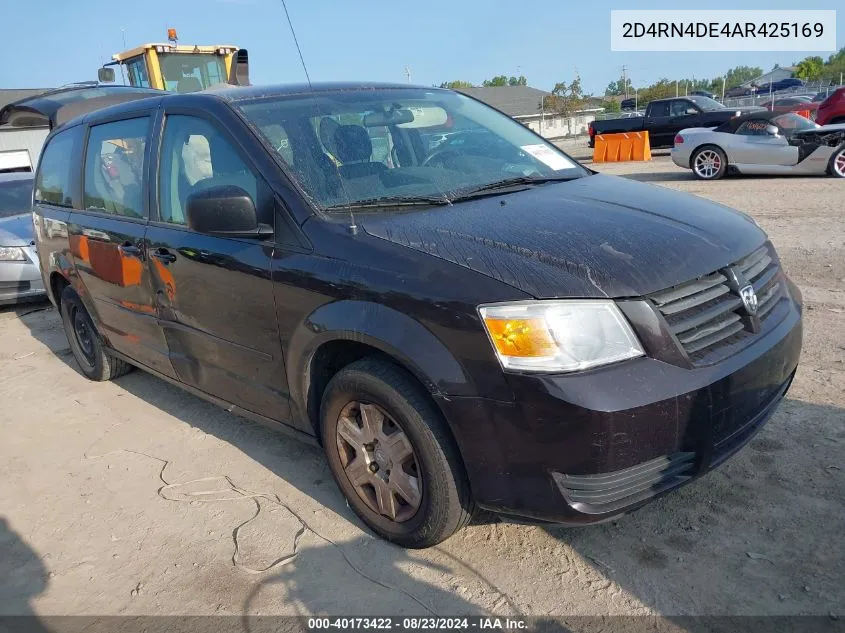 2010 Dodge Grand Caravan Se VIN: 2D4RN4DE4AR425169 Lot: 40173422