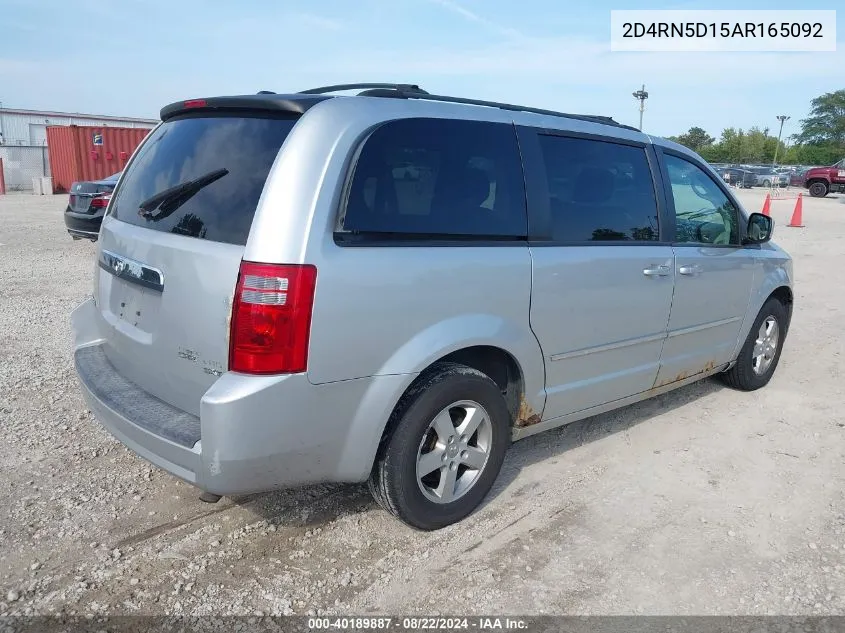 2010 Dodge Grand Caravan Sxt VIN: 2D4RN5D15AR165092 Lot: 40189887