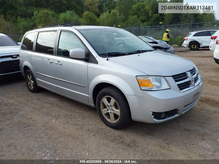 2010 Dodge Grand Caravan Sxt VIN: 2D4RN5D1XAR317481 Lot: 40202955