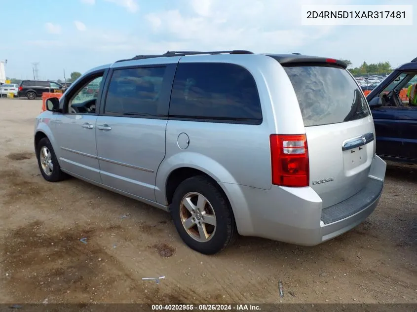 2D4RN5D1XAR317481 2010 Dodge Grand Caravan Sxt