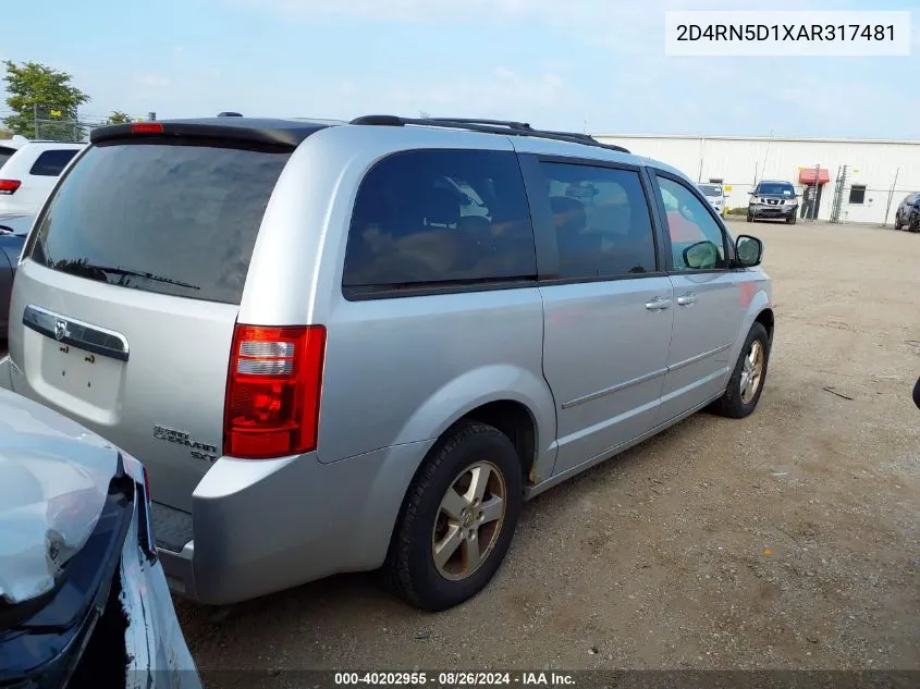 2010 Dodge Grand Caravan Sxt VIN: 2D4RN5D1XAR317481 Lot: 40202955