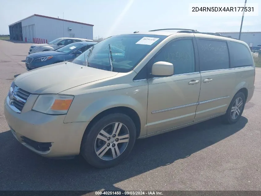 2010 Dodge Grand Caravan Sxt VIN: 2D4RN5DX4AR177531 Lot: 40251450