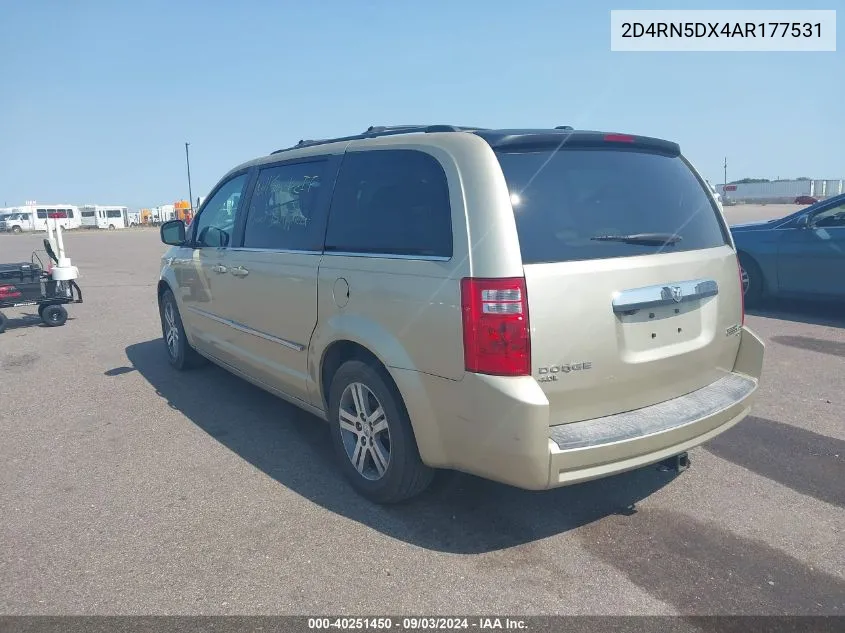 2010 Dodge Grand Caravan Sxt VIN: 2D4RN5DX4AR177531 Lot: 40251450