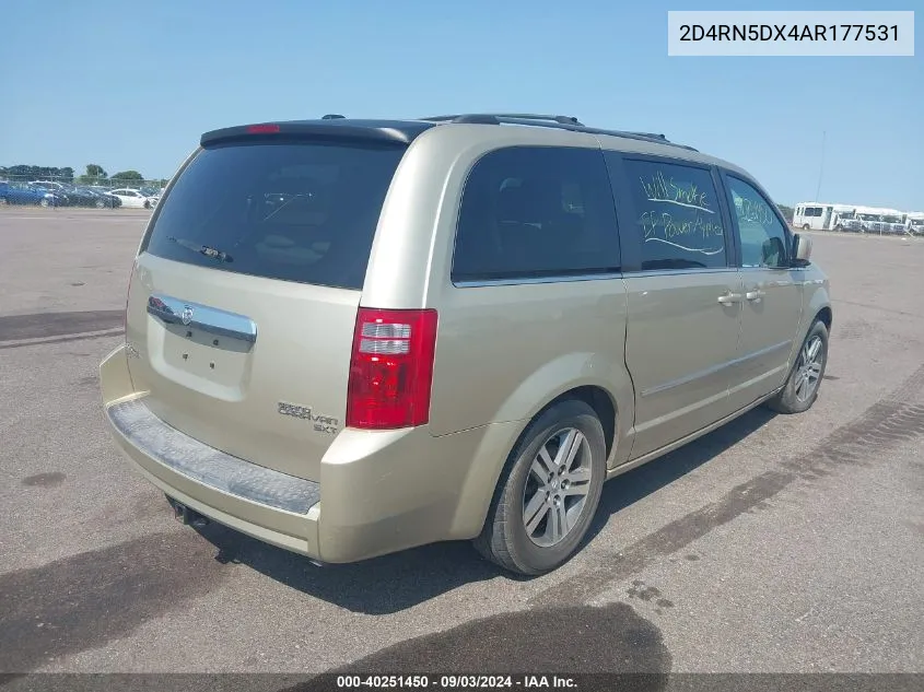 2D4RN5DX4AR177531 2010 Dodge Grand Caravan Sxt