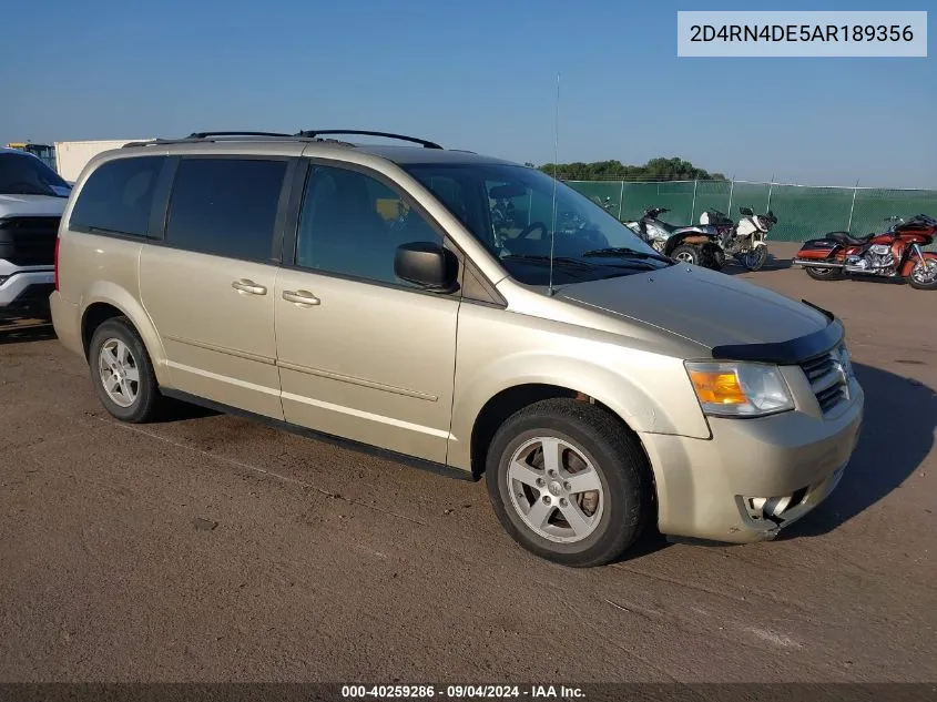 2010 Dodge Grand Caravan Se VIN: 2D4RN4DE5AR189356 Lot: 40259286