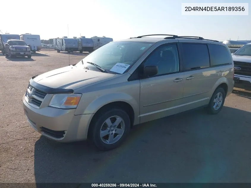 2010 Dodge Grand Caravan Se VIN: 2D4RN4DE5AR189356 Lot: 40259286